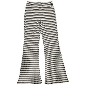 DOUBLE ZERO Womens Mystical Striped Crochet Flared Pants Medium